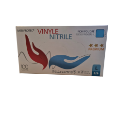 GANT VINYLE-NITRILE BLEU NON POUDRE PREMIUM