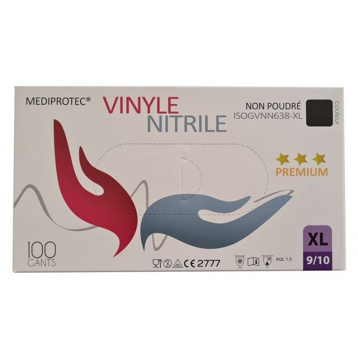 GANT VINYLE-NITRILE NOIR NON POUDRE PREMIUM