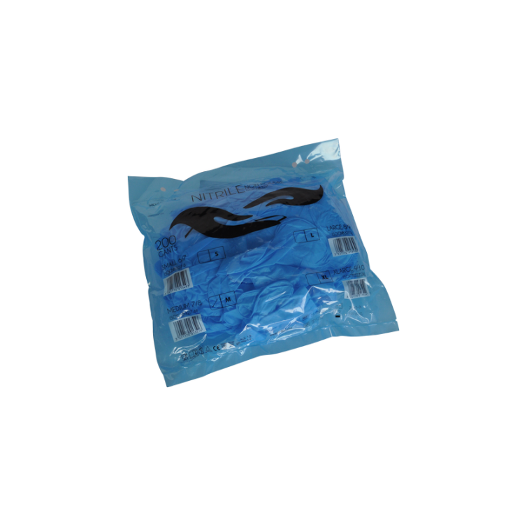 GANT NITRILE BLEU NON POUDRE EN SACHET