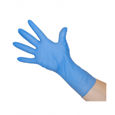 GANT NITRILE BLEU NON POUDRE MANCHETTE LONGUE